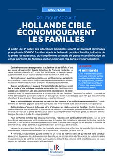 Politique sociale : Hollande cible économiquement les familles