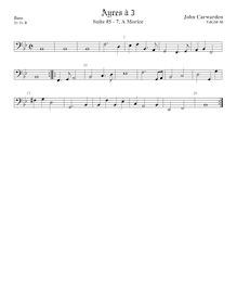 Partition viole de basse,  No.5 pour 3 violes de gambe, Carwarden, John par John Carwarden