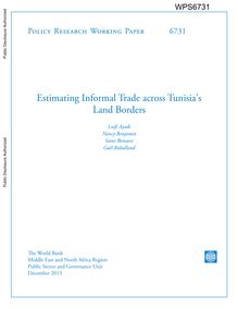 Estimating Informal Trade across Tunisia s Land Borders
