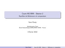 Cours M2 BIM - Séance 2 - Équilibre de Boltzmann et comparaison