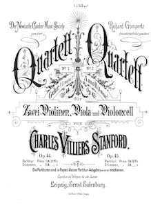 Partition violon 1, corde quatuor No.2, Op.45, A minor, Stanford, Charles Villiers