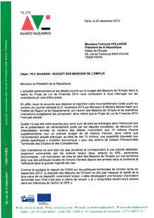 Maison de l Emploi : la lettre envoyée par 25 maires à François Hollande