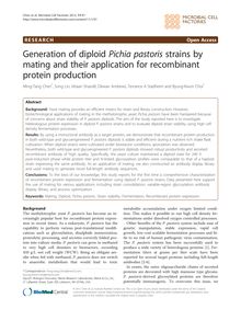 Generation of diploid Pichia pastoris strains by mating and their application for recombinant protein production