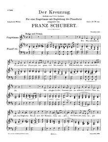 Partition complète (Original key), Der Kreuzzug, D.932 par Franz Schubert