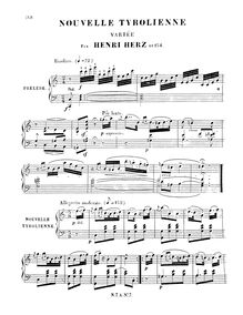 Partition complète, Nouvelle Tyrolienne variée, Op.154, Herz, Henri