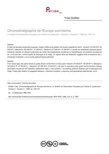 Chronostratigraphie de l Europe würmienne - article ; n°3 ; vol.5, pg 155-174