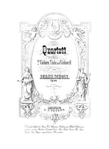 Partition viole de gambe, corde quatuor No.1, Op.46, G major, Scholz, Bernhard