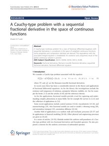 A Cauchy-type problem with a sequential fractional derivative in the space of continuous functions