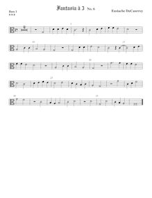 Partition Bass1 viole de gambe (alto clef), fantaisies pour 3 violes de gambe