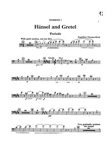 Partition Trombone 1, 2, 3, Tuba, Hänsel und Gretel, Märchenspiel in drei Bildern