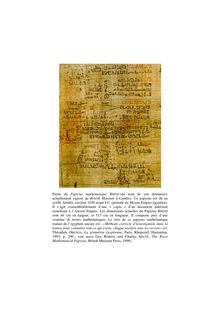 Partie du Papyrus mathématique RHIND (du nom de son détenteur ...