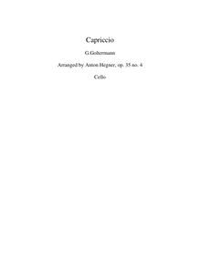 Partition violoncelles, Capriccio, Op.24, Goltermann, Georg