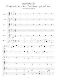 Partition complète (AA, TTB enregistrements et basse instrument), Dioclesian, Z.627