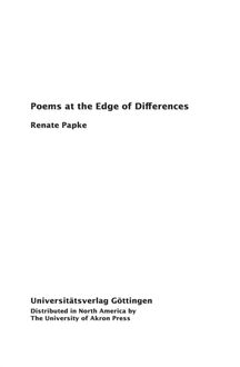 Poems at the Edge of Differences