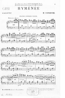 Partition complète (piano conducteur), Hyménée, Gavotte
