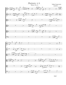 Partition complète (Tr Tr A T T B), Fantasia pour 6 violes de gambe, RC 78