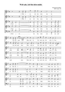 Partition complète, Welt ade, ich bin dein müde, BWV Anh.170, B♭ major