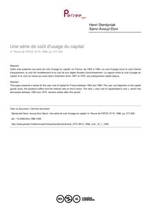 Une série de coût d usage du capital - article ; n°1 ; vol.15, pg 217-226