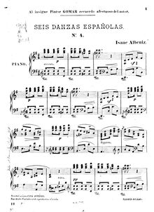 Partition No.4., 6 Danzas Españolas, Op.37, Albéniz, Isaac