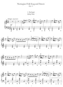 Partition complète, 25 norvégien Folk chansons et Dances Op.17, Grieg, Edvard