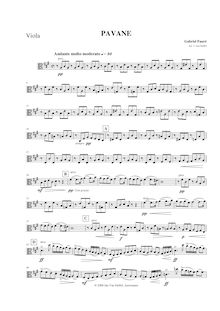 Partition viole de gambe, Pavane, Op.50, F? minor, Fauré, Gabriel