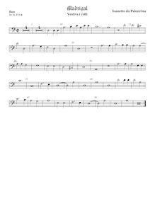 Partition viole de basse, 3 madrigaux, Palestrina, Giovanni Pierluigi da par Giovanni Pierluigi da Palestrina