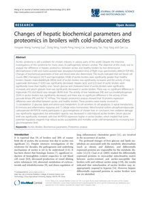 Changes of hepatic biochemical parameters and proteomics in broilers with cold-induced ascites