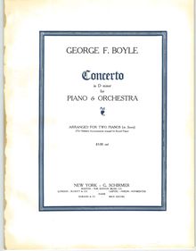 Partition complète, Concerto en D minor pour Piano & orchestre, D minor