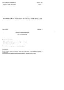 Proposition de solutions technico - commerciales 2001 Matérieux souples BTS Technico-commercial