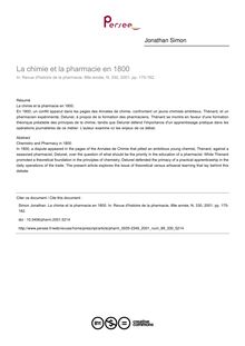 La chimie et la pharmacie en 1800 - article ; n°330 ; vol.89, pg 175-182