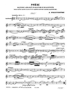 Partition hautbois, Phœbé, C major, Pillevestre, Jules