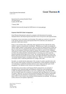 Comment letter ED 9 Joint Arrangements Jan 2008