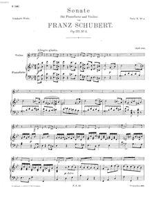 Partition Sonata No.3, D.408, 3 violon sonates, Op.137, See comments below par Franz Schubert
