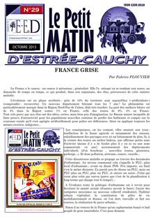  LE PETIT MATIN D ESTREE-CAUCHY (EED) N°29-OCTOBRE 2013:CRISE SOCIALE, CRISE DU MODELE DE DEVELOPPEMENT! ARTIFICIALISATION DES SOLS, LES ELUS POLITIQUES SONT (IR)RESPONSABLES!