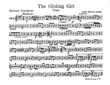 Partition baryton Saxophone (E♭), pour Giliding Girl, Sousa, John Philip