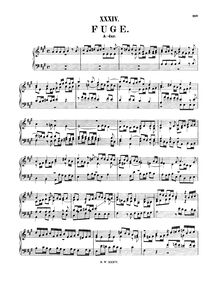 Partition complète, Fugue, Fuge, A major, Bach, Johann Sebastian