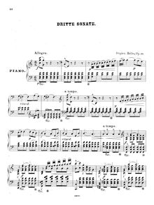 Partition complète, Piano Sonata No.3, Op.88, Heller, Stephen par Stephen Heller