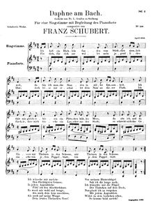 Partition complète, Daphne am Bach, D.411, Daphne by the Brook, D major