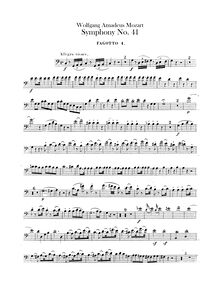 Partition basson 1, 2, Symphony No.41, Jupiter Symphony, C major