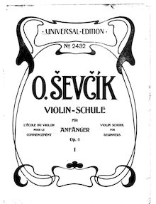 Partition bande 1, violon School pour Beginners, Op.6, Violin-Schule für Anfänger, Op.6 L école du violon pour le commencement, Op.6