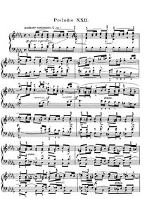 Partition Prelude et Fugue No.22 en B♭ minor BWV 867, Das wohltemperierte Klavier I