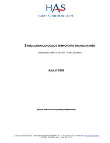 Stimulation cardiaque temporaire transcutanée - Synthese Stimulation cardiaque