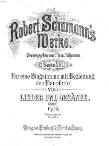 Partition complète, chansons und Gesänge, Vol.IV, Op.96, Schumann, Robert