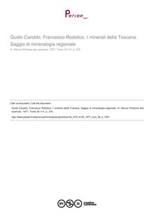 Guido Carobbi, Francesco Rodolico, I minerali della Toscana. Saggio di mineralogia regionale  ; n°4 ; vol.30, pg 376-376