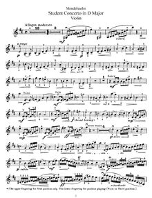 Partition de violon, Student violoncelle Concerto, Op.213