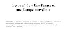 Cours d'histoire : une France et une Europe nouvelle - 4eme