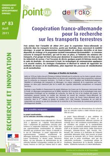 Coopération franco-allemande pour la recherche sur les transports terrestres.