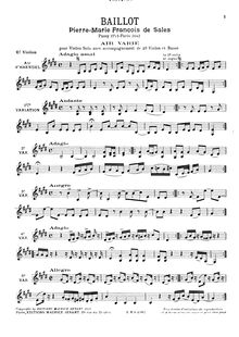 Partition violon 2, Deux airs variés pour le Violon avec accompagnement d un second violon et basse