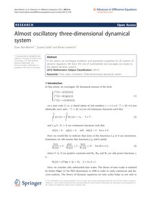 Almost oscillatory three-dimensional dynamical system