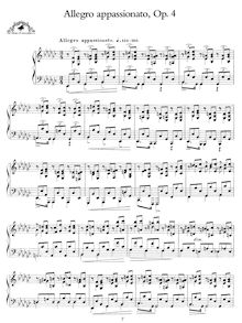 Partition complète, Allegro appassionato, Op.4, e♭ minor, Scriabin, Aleksandr